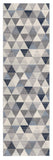 2' X 13' Navy Blue Geometric Diamond Runner Rug