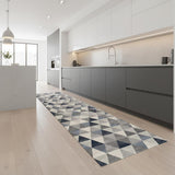 2' X 8' Navy Blue Geometric Diamond Runner Rug