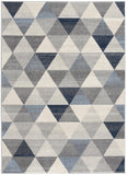 4' X 6' Navy Blue Geometric Diamond Area Rug