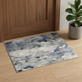 2' X 3' Navy Blue Cobblestone Pattern Scatter Rug