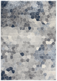 2' X 6' Navy Geometric Area Rug