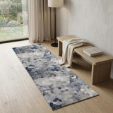 2' X 6' Navy Geometric Area Rug