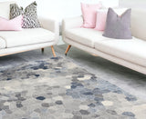 7' X 10' Navy Blue Cobblestone Pattern Area Rug