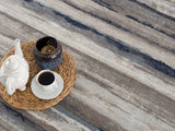 2' X 13' Blue And Beige Distressed Stripes Runner Rug