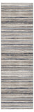 8' Blue Striped Runner Rug