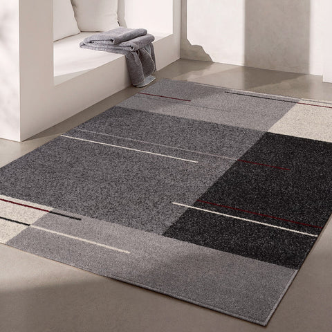 4' X 6' Gray Modern Geometric Area Rug