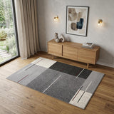 4' X 6' Gray Modern Geometric Area Rug