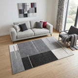 5' X 8' Gray Modern Geometric Area Rug