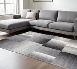7' X 9' Gray Modern Geometric Area Rug