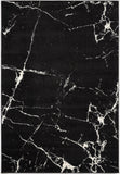 7' X 9' Black And White Abstract Area Rug