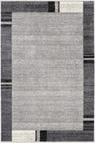 4' X 6' Gray Modern Bordered Area Rug