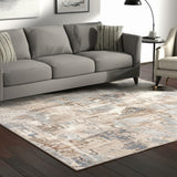 5' X 8' Beige And Ivory Abstract Area Rug