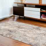 7' X 10' Beige And Ivory Abstract Area Rug