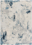 4' X 6' Blue Abstract Dhurrie Area Rug