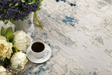 20' Blue Abstract Dhurrie Runner Rug