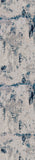 20' Blue Abstract Dhurrie Runner Rug