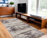 8' X 10' Violet Abstract Dhurrie Area Rug