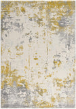 5' X 7' Gold And Gray Abstract Distressed Area Rug