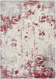 8' X 10' Red And Gray Abstract Shag Area Rug