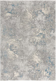 7' X 10' Blue Abstract Circular Motifs Area Rug
