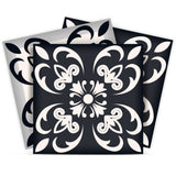 5" X 5" Black And White Quatro Peel And Stick Removable Tiles