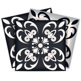 8" X 8" Black And White Quatro Peel And Stick Removable Tiles