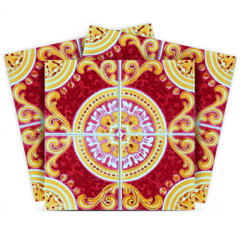 5" X 5" Golden Ruby Removable  Peel And Stick Tiles