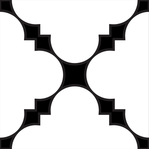 5" X 5" Black And White Tri Peel And Stick Tiles
