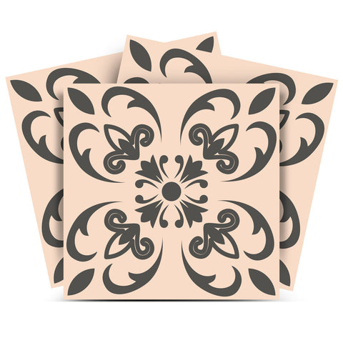 5" X 5" Charcoal Orchid Peel And Stick Removable Tiles