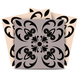 5" X 5" Light Grey And Cream Orchid Peel And Stick Removable Tiles