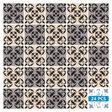 8" X 8" Light Grey And Cream Orchid Peel And Stick Removable Tiles