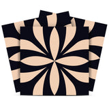 4" X 4" Intertwined Black And Cream Peel And Stick Removable Tiles