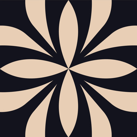 4" X 4" Intertwined Black And Cream Peel And Stick Removable Tiles