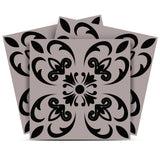 5" X 5" Black And White Orchid Peel And Stick Removable Tiles