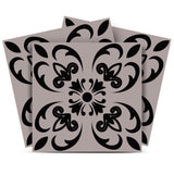 8" X 8" Black And White Orchid Peel And Stick Removable Tiles