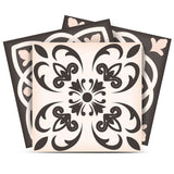 6" X 6" Charcoal And White Mosaic Peel And Stick Removable Tiles