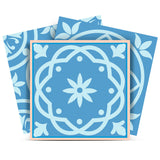 7" X 7" Ocean Blue Mosaic Peel And Stick Removable Tiles