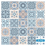 5" X 5" Baby Blue And Peach Mosaic Peel And Stick Removable Tiles