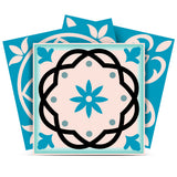 5" X 5" Sky Blue Mosaic Peel And Stick Removable Tiles