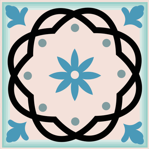 7" X 7" Sky Blue Mosaic Peel And Stick Removable Tiles