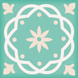 4" X 4" Aquamarine Mosaic Peel And Stick Removable Tiles