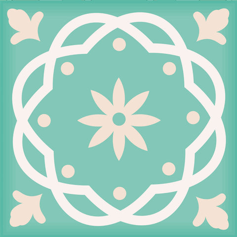 5" X 5" Aquamarine Mosaic Peel And Stick Removable Tiles