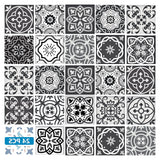 5" X 5" Shades Of Black Mosaic Peel And Stick Removable Tiles