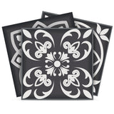 6" X 6" Shades Of Black Mosaic Peel And Stick Removable Tiles