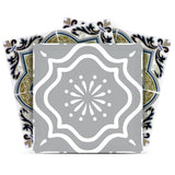 5" X 5" Vintage Sage Medallion Peel And Stick Removable Tiles