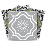 5" X 5" Vintage Sage Medallion Peel And Stick Removable Tiles