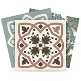5" X 5" Vintage Sage Mosaic Peel And Stick Removable Tiles