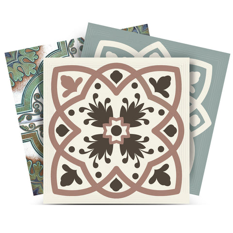 7" X 7" Vintage Sage Mosaic Peel And Stick Removable Tiles