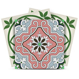 6" X 6" Vintage Green And Taupe Mosaic Peel And Stick Removable Tiles