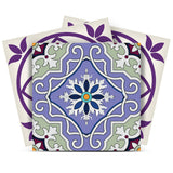 6" X 6" Vintage Purple And Taupe Mosaic Peel And Stick Removable Tiles